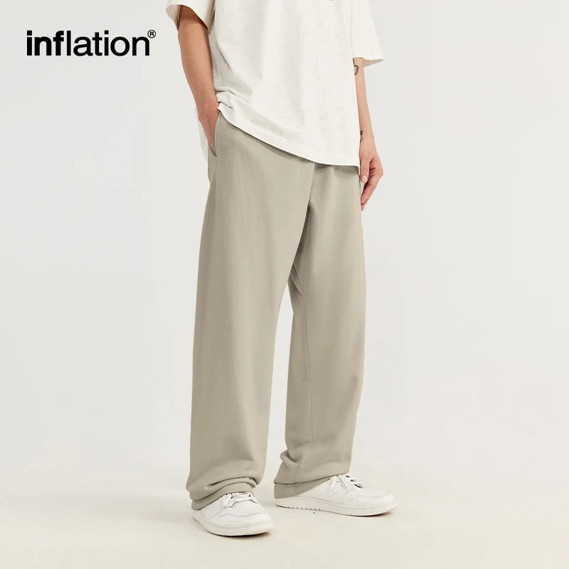 INFLATION Heavyweight Straight-Leg Sweatpant Unisex Trendy Loose Fit Casual Trousers