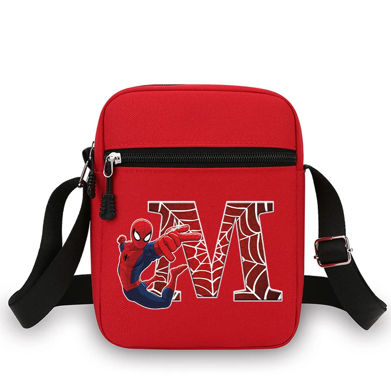 جديد سبايدرمان حقيبة كتف الكرتون رسالة A-Z مطبوعة حقيبة يد موضة حقيبة كروسبودي الأطفال حمل الحقائب هدايا عيد ميلاد الاطفال