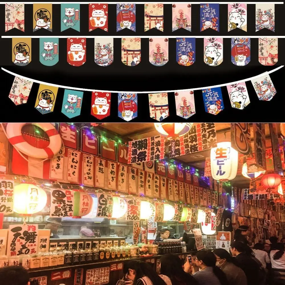 Hot Pot Sushi Japanese Hanging Flag Sashimi Ramen Cuisine Japan Bistro Decorative Banner Cultural Small Colored Flag Party