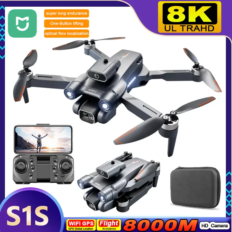 

MIJIA S1S Drone 8K Professional 4K 5G WIFI Camera WIFI FPV Obstacle Avoidance Foldable Quadcopter Brushless Motor RC Toys Gifts