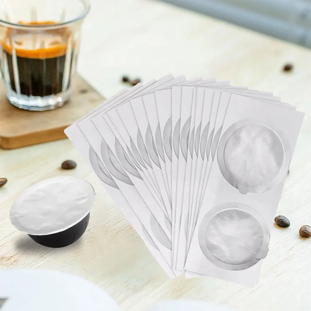 100 PCS Aluminum Foils Lids Disposible Aluminum Seals Stickers Cream Foam Cafe Filter Lid for Nespresso Vertuo Coffee Machine