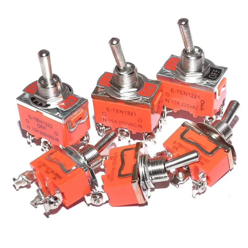 5 pièces interrupteur à bascule E-TEN-1021/1121/1122/1221/1321/1322 2 interrupteur à bascule de verrouillage 3 positions 15A 250V SPST DPDT