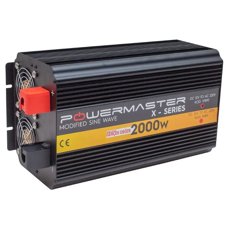 POWERMASTER PWR2000-12 VOLT 2000 WATT DIGITAL display 12 VOLT WATT MODIFIED SINUS WAVE inverter