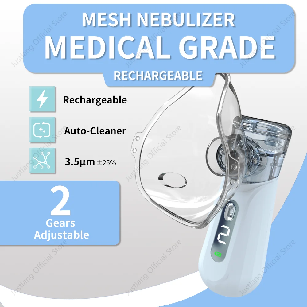 JUSTLANG nébuliseur à mailles Rechargeable véritable qualité médicale silencieux ultrasonique inhalateur d'asthme portatif nébuliseur Portable pour enfant