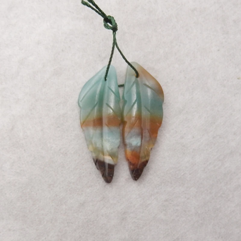 

Natural Amazonite HandCarved Semiprecious Earrings for Women Fashionable Beads Jewelry Accessory Elegant Gift