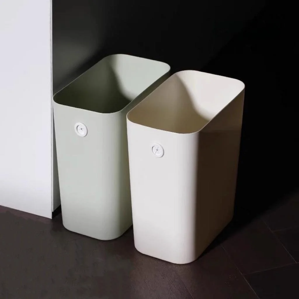 

Narrow Home Garbage Can Bathroom Kitchen Living Room Bedroom Toilet Lidless Paper Basket Plastic Square Bin Waste Bin Trash Can
