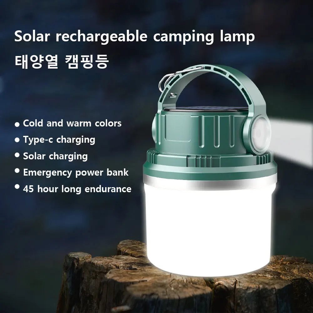 High Power Solar LED Camping Light USB Rechargeable Bulb For Outdoor Tent Lamp Portable Lantern Emergency Lights For BBQ Hiking