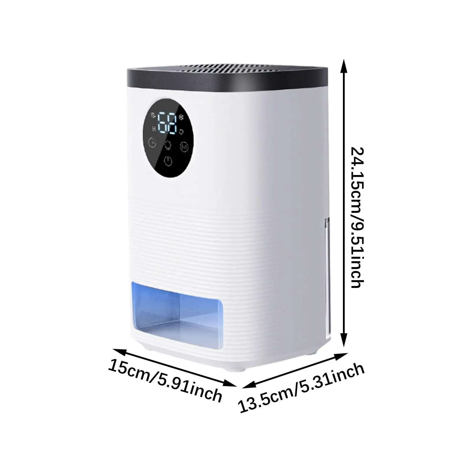 مزيل رطوبة الهواء المحمول 1400 مل وإضاءة ليلية لخزانة غرفة نوم الحمام