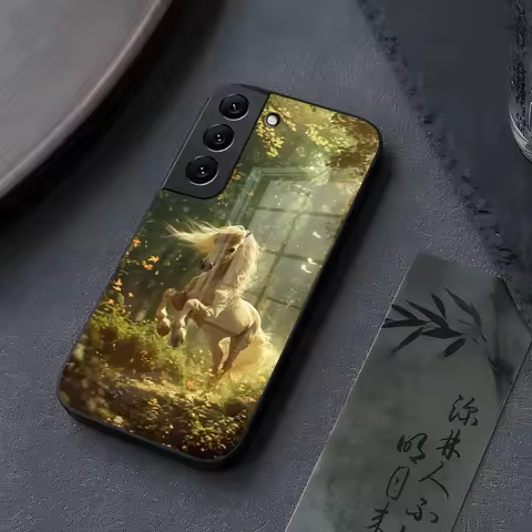 The horse Phone Case Glass for Samsung Galaxy S25 S24 S21 S22 S23 S20 Ultra Fe Plus A34 A54 A24 A16 A52 A53 M54 Cover