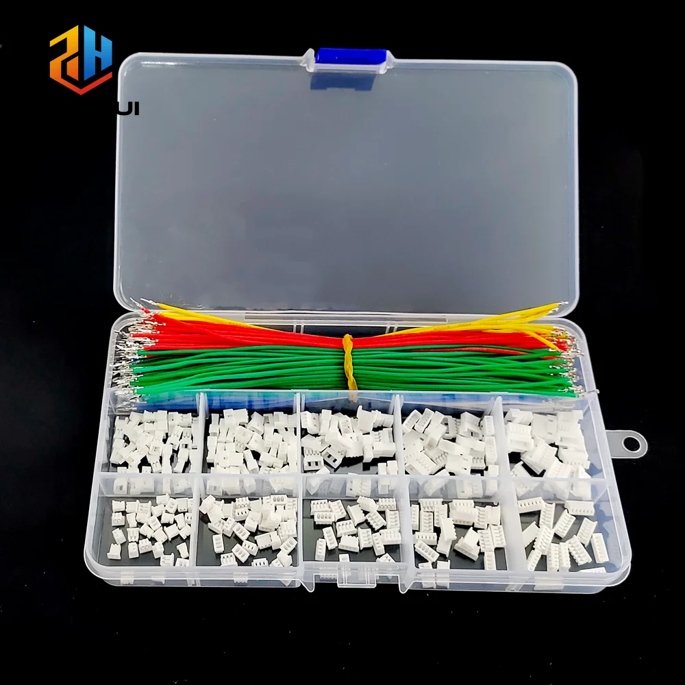 JST 1.25mm Pitch Extension Cable Kit - 2/3/4/5/6 Pin Male to Female Connector with 15cm 30AWG Silicone Wire