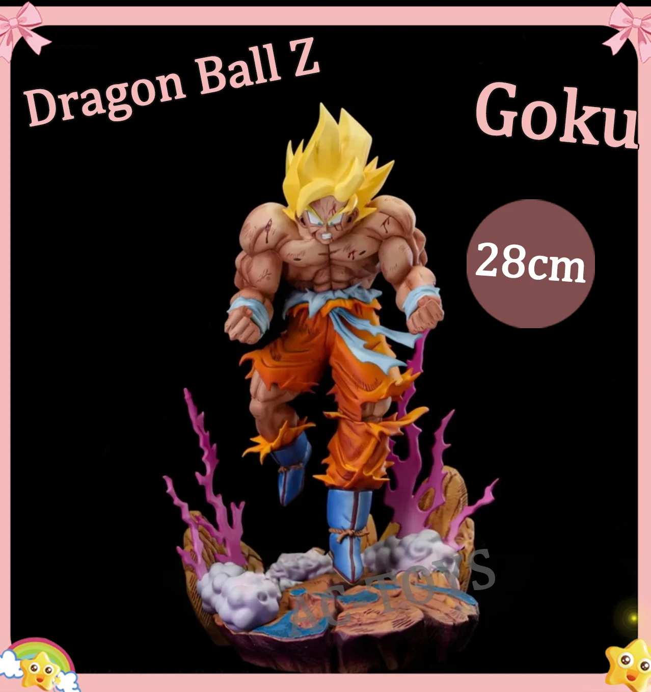 Dragon Ball Z Super Saiyan Goku KAMI Studio GK Statue 28cm - Intensive Aura & Kampfbeschädigter Gi - PVC-Figur Sammlerstück Geschenke