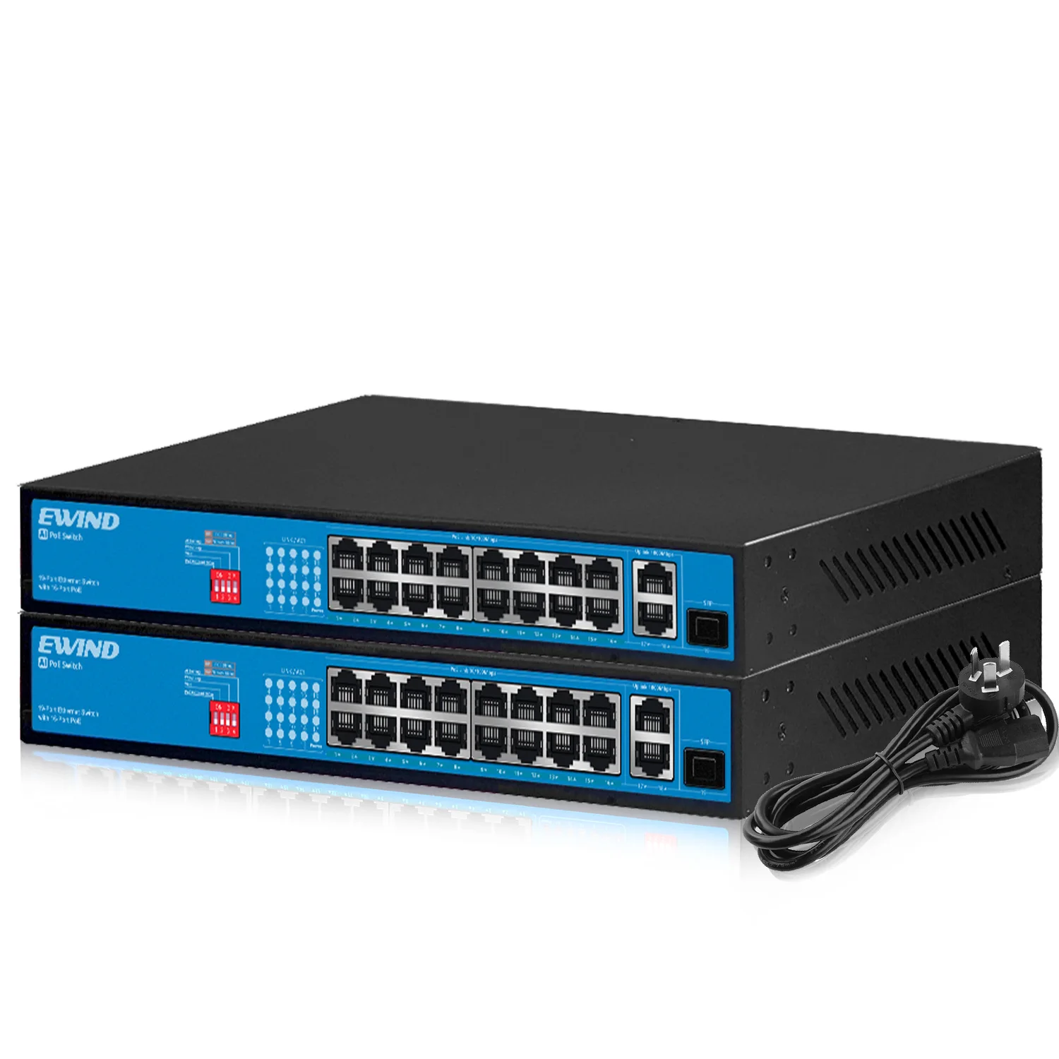 POE Network Switches, Smart Ethernet Switch, 19 Ports, Transmission Distance up to 300m, IP Camera, 100Mbps