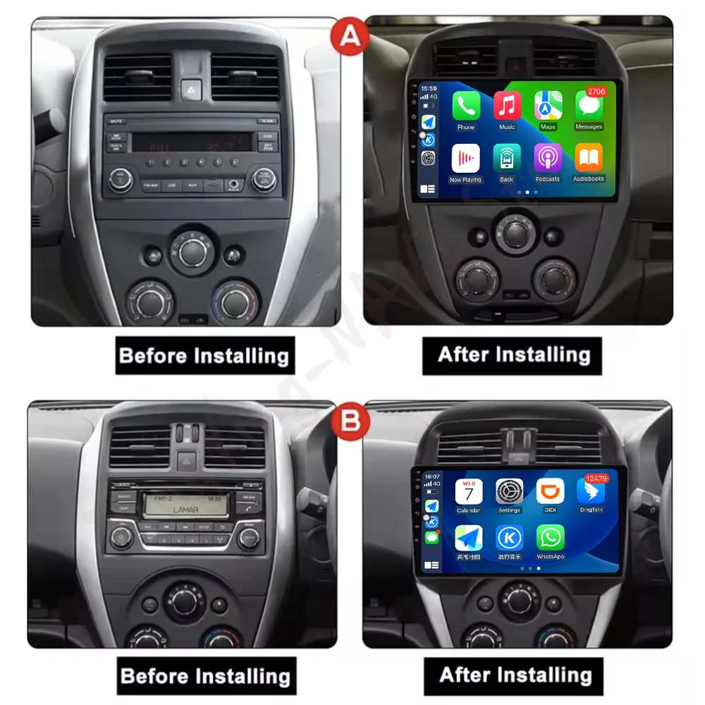 9 بوصة لنيسان فيرسا لاتيو صني 2014 2015 2016 2017 2018 2019 أندرويد 16 سيارة الصوت مشغل وسائط متعددة 4G واي فاي لتحديد المواقع نافي #6