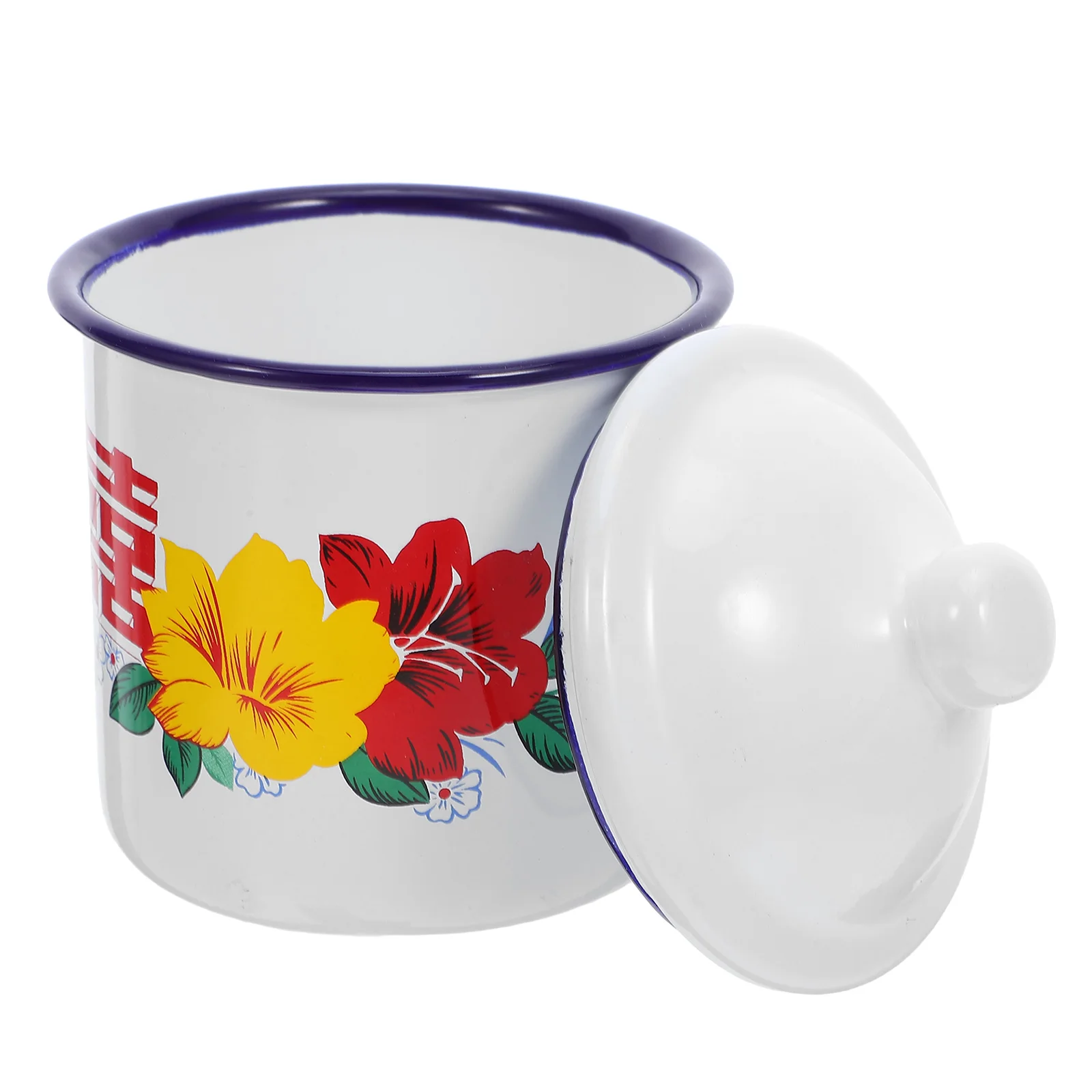 

Эмалированная кружка в китайском стиле в стиле ретро, портативная для кемпинга, путешествий, пикника, дома, кофе, чая, молока, эмалированная чашка