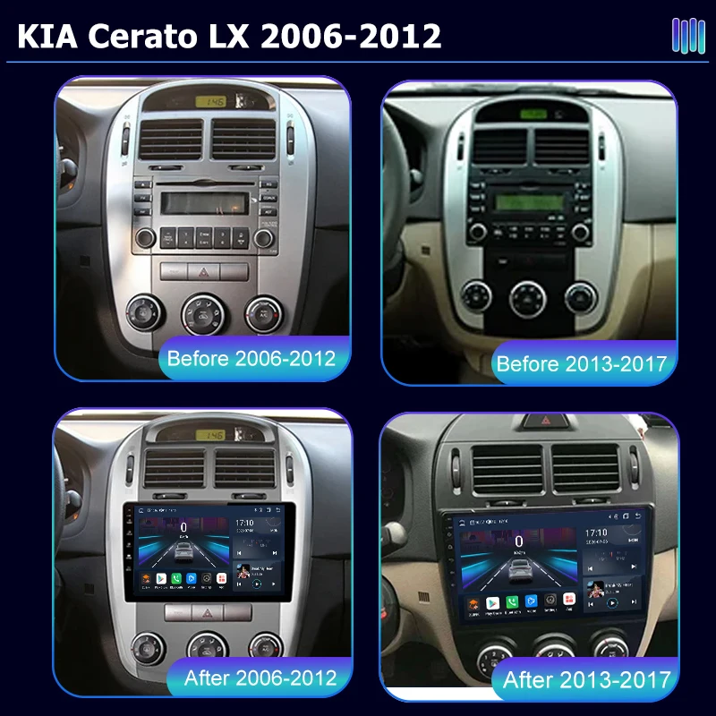 AI VOICE Android Car Radio Multimedia player for KIA Cerato LX 2006 2012 stereo GPS Navigation Stereo Screen Video Tape Recorder