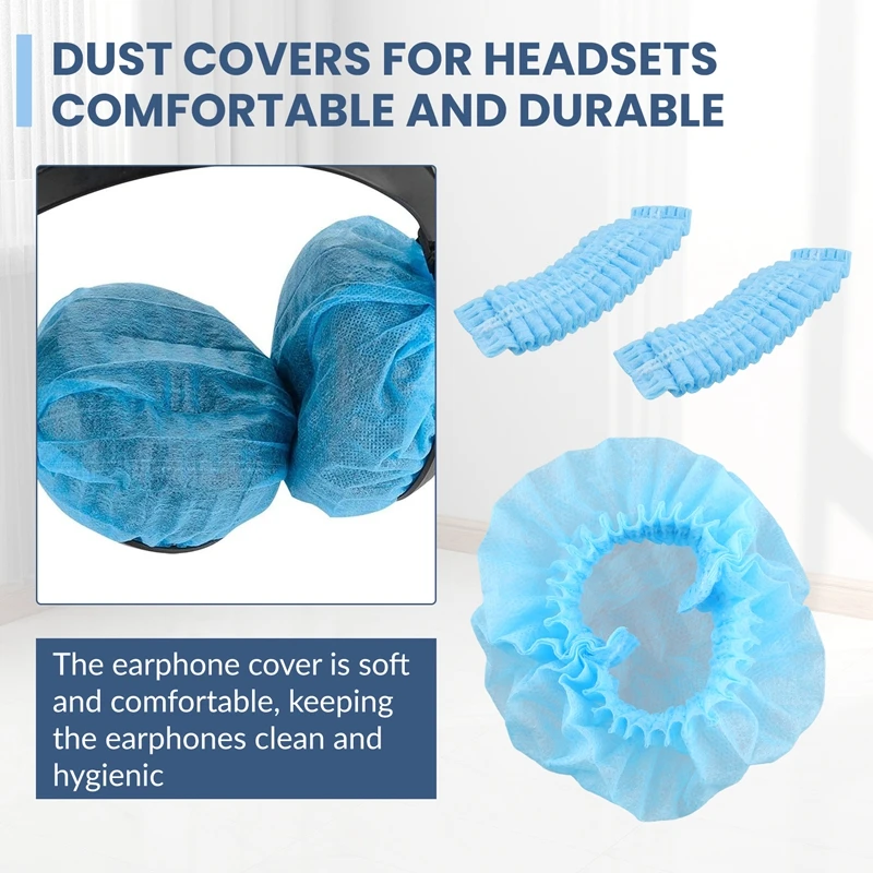 100 Pcs Disposable Hygienic Sanitary Earpads Ear Pads Cushions Stretchable Fabric For Headsets