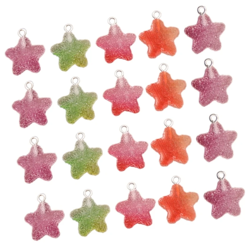 Cartoon Bear DIY Charm for Necklace Vibrant Heart Star Pendant Accessories