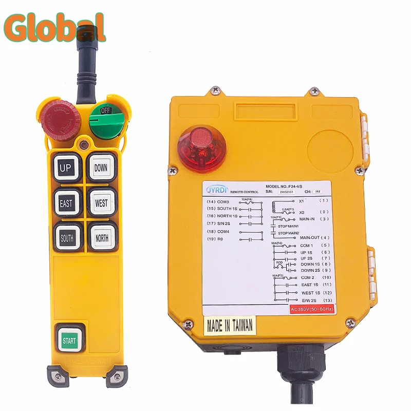 

F24-6S 6 keys single speed Industrial Wireless Radio Crane Remote Control switches Hoist overhead bridge Crane Controller