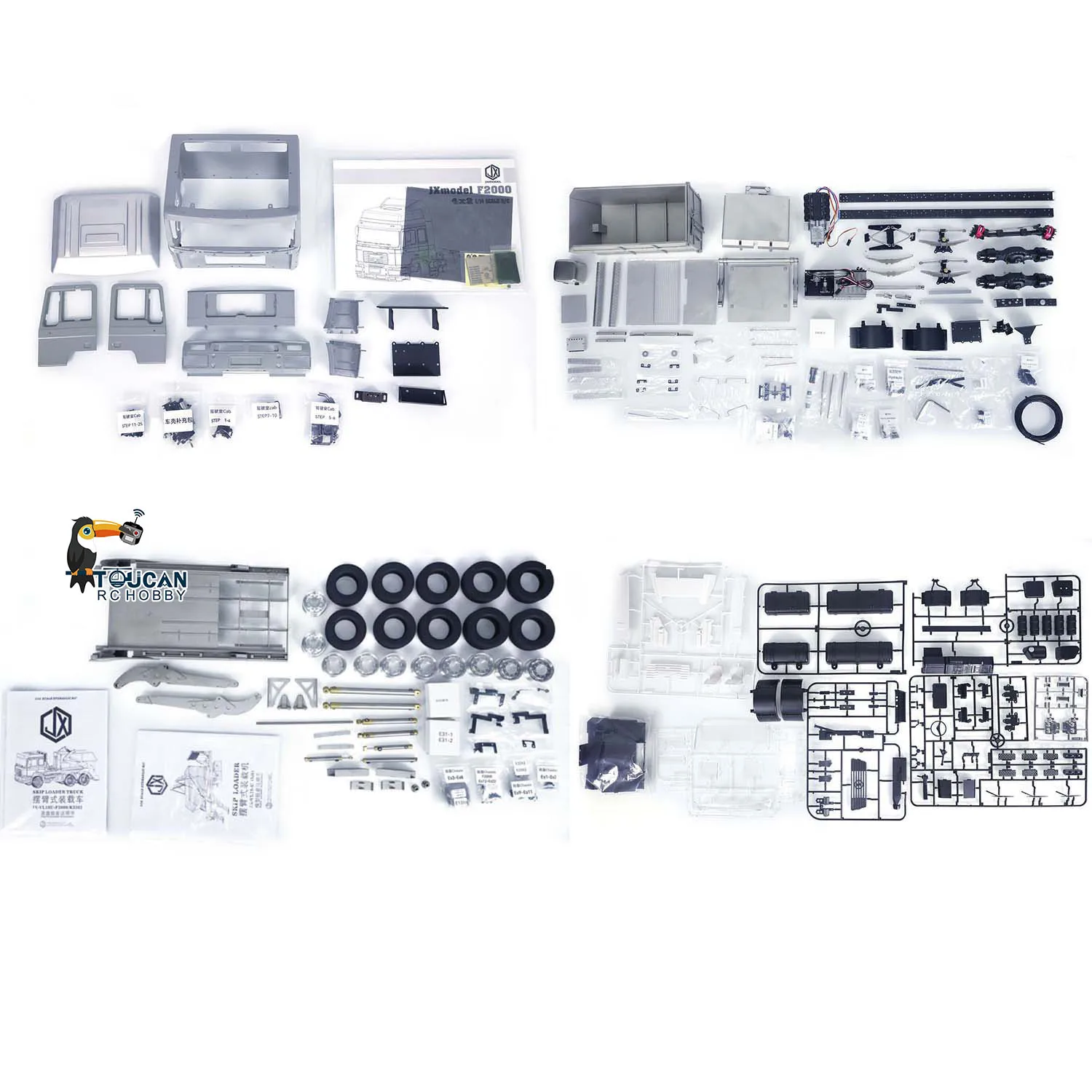 Toys 1/14 Hydraulic RC Skip Loader Truck Model VL18U F2000 Swing Arm Loaded Cars Metal KIT Servo Motor 2-Speed Gearbox TH22707