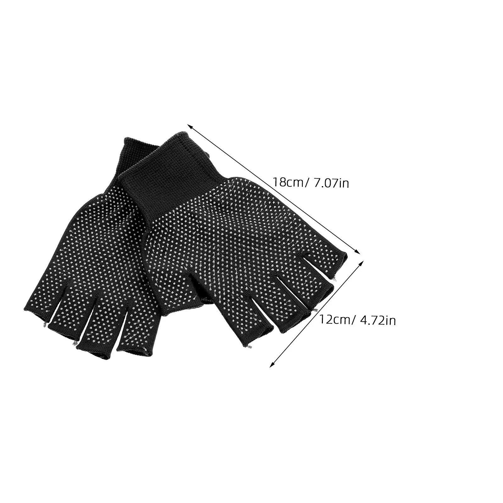 5Pairs Fingerless Work Gloves Winter Warm Anti-Slip Palm Grip Polyester PVC Breathable Gloves for Driving Cycling Hiking Tasks