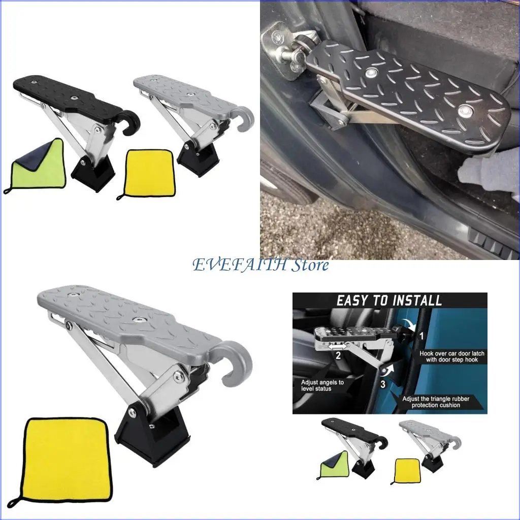 124B Upgrades Metal Car Door Latches Step Car Door Step Up Ladder for Both Feet Stand