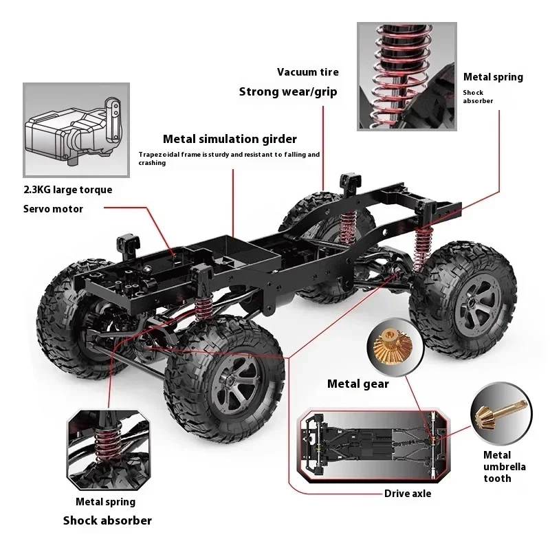 Full Scale Power Climbing Remote Control Car With Camera Rc Car Off Road 4x4 Land Rover Defender D90 Rc Model Off-Road Vehicle