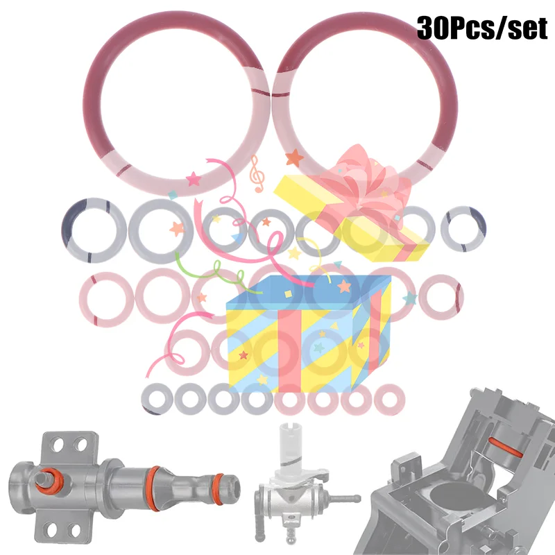 

30Pcs O-Ring Seal Kit Silicone Gasket For Saeco Coffee Machine Brewing Group Spout Connector Sealing Rings Accessories