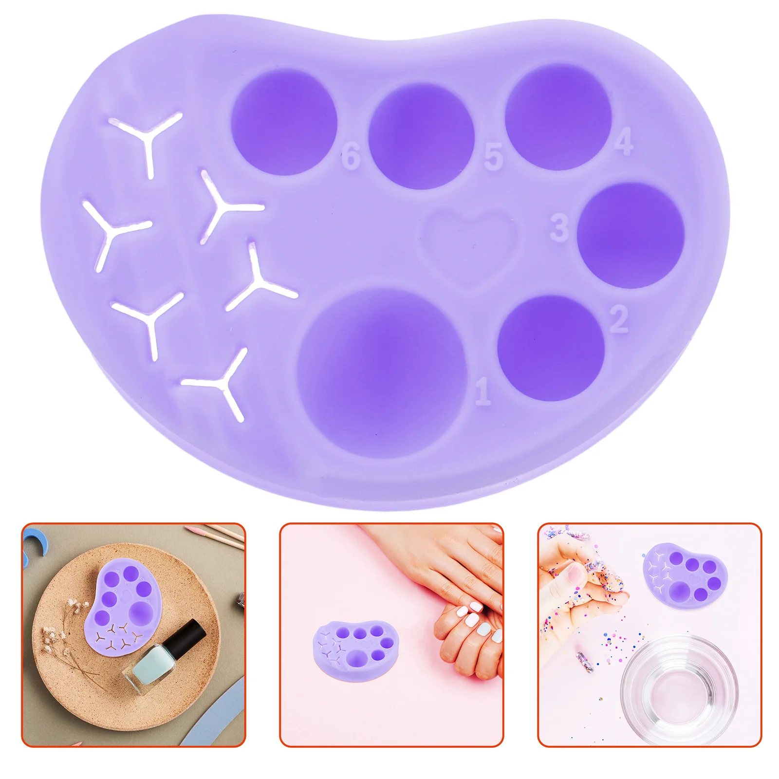 

Silicone Nail Art Palette Multifunctional Manicure Mixing Tray For Eyelash Tattoo Pigment Makeup Plate Beauty Tool