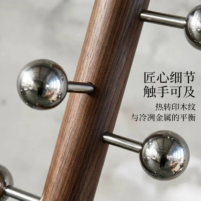 Stainless steel light luxury retro coat rack floor-to-ceiling household entrance hanging bag hanging