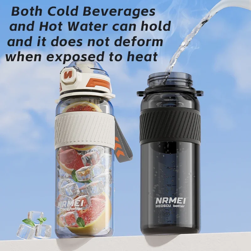 BPA Free Tritan Cup Water Bottle with Straw Outdoor Portable Drinking Bottle Sport Water Bottles for Gym Motivation Bottles