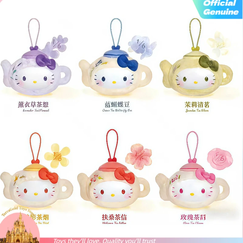 

Original Hello Kitty Tea Time Floral Series Vinyl Plush Mini Blind Box Anime Figure Hellokitty Collectible Model Gift In Stock