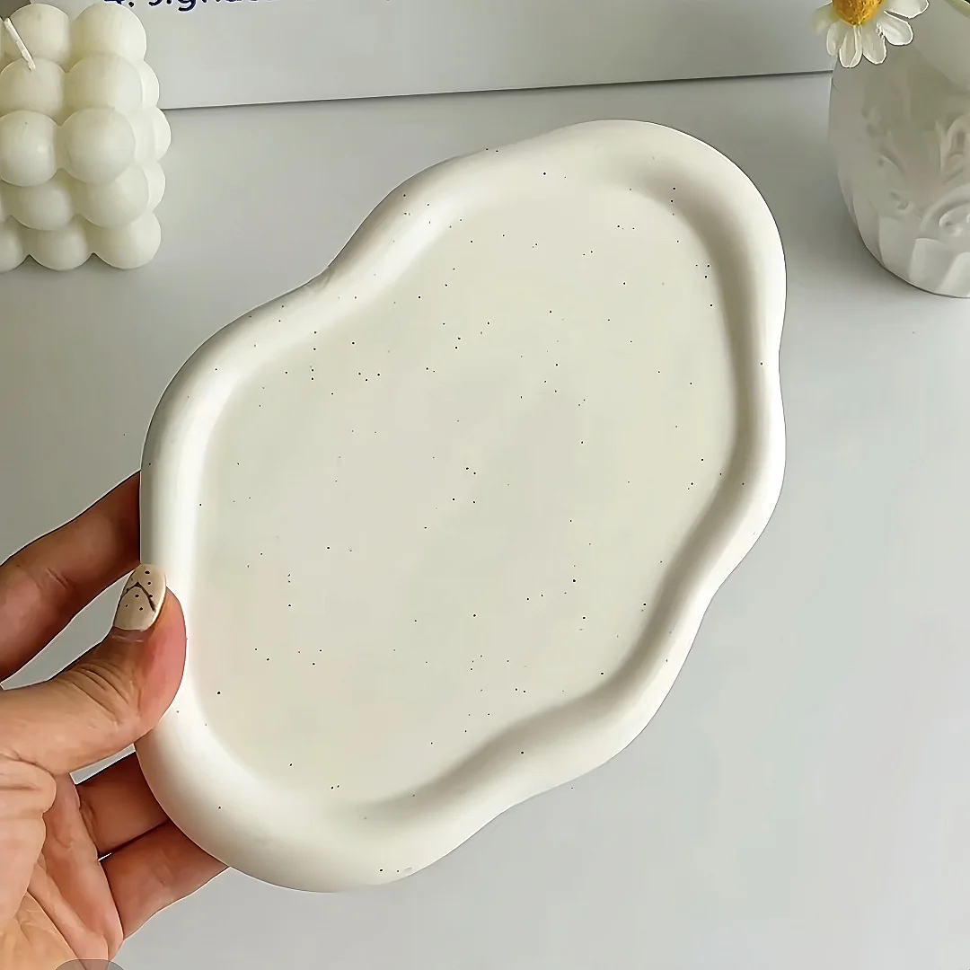 Cloud Coaster Gypsum Tray Silicone Mold Concrete Plaster Flower Pot Base Tabletop Decoration Mould Cement Big Size