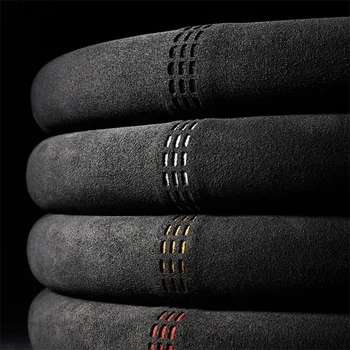 All-season suede cover auto steering wheel cover ultra-thin non-slip d-shaped round breathable car steering wheel protector