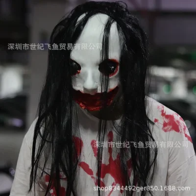 2025年ハロウィンホラー鬼面マスク、光る目、怖い血まみれの悪魔のフード、脱出、お化け屋敷の小道具、怖いコスチューム＆アクセサリー