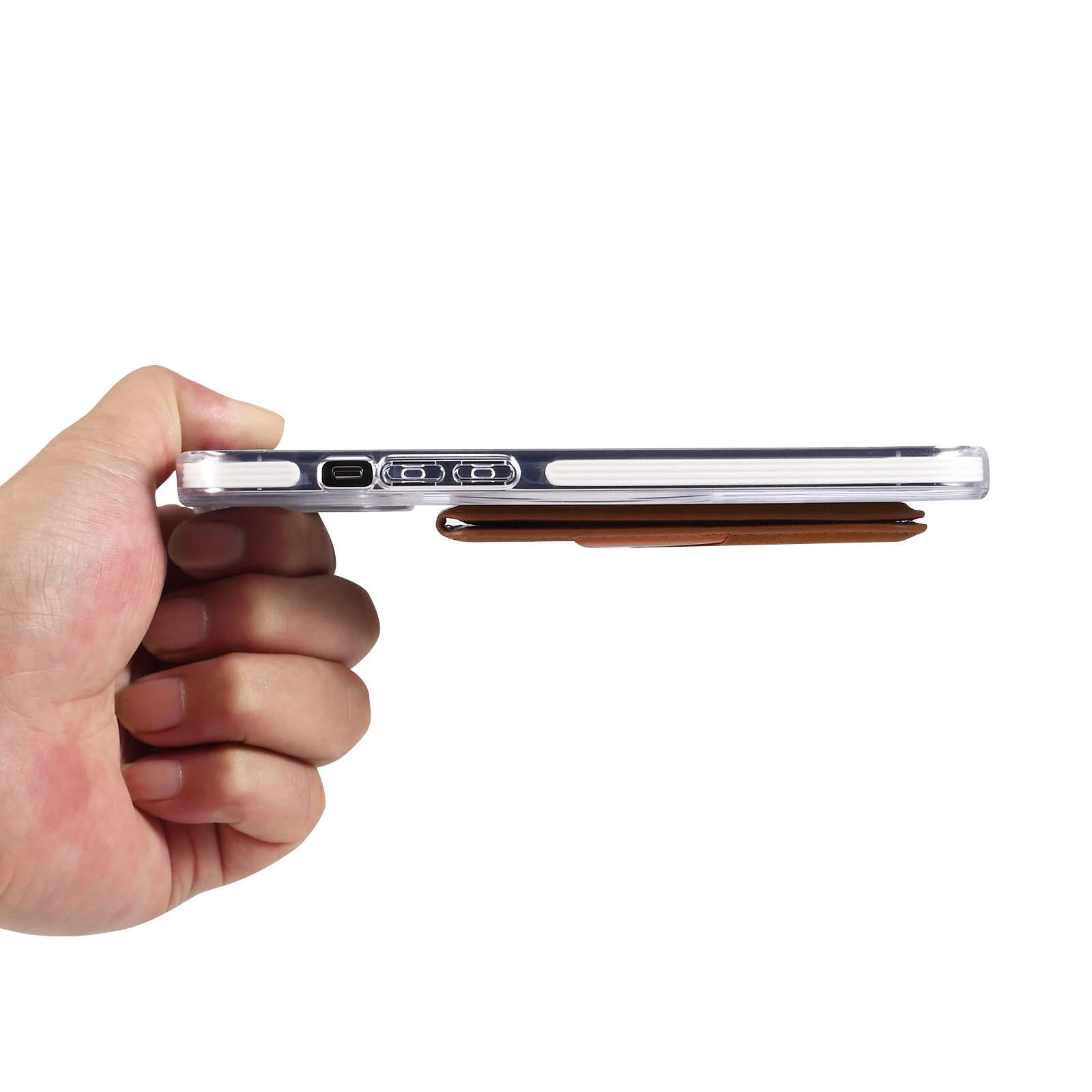 Vintage PU-Leder für MagSafe magnetischer Kartenhalter mit Ständer für iPhone Samsung Serie RFID Anti-Skimming Bank-ID-Kartenhülle – Detail 8