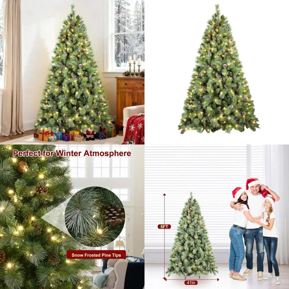 5Ft Pre-Lit Snowy C… - image