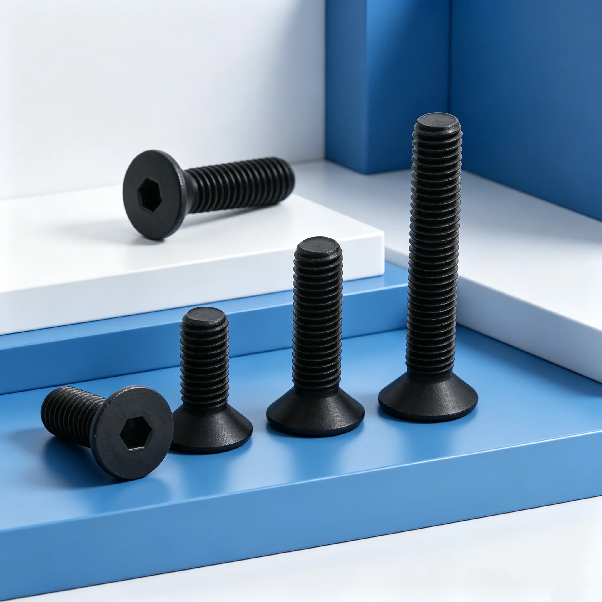 Hochfeste 10.9 Stahl DIN7991 Innensechskant-Senkkopf-Maschinenschrauben M2 M2.5 M3 M4 Flachkopfschrauben für Maschinen 20-50 Stück – Detail 5