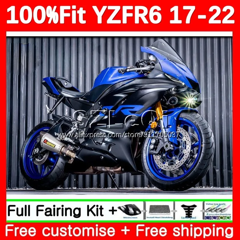 Injection Body For YAMAHA YZF R6 R 6 YZFR6 17 18 19 20 21 22 126No.5 YZF-R6 Matte Black 2017 2018 2019 2020 2021 2022 Fairing