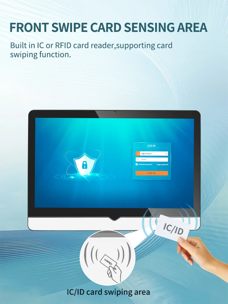 ZXY 21.5 بوصة الصناعية الكل في واحد PC لوحة شاشة لمس RFID/NFC قارئ بطاقات كاميرا التعرف على الوجه شاشات صناعية الوصول