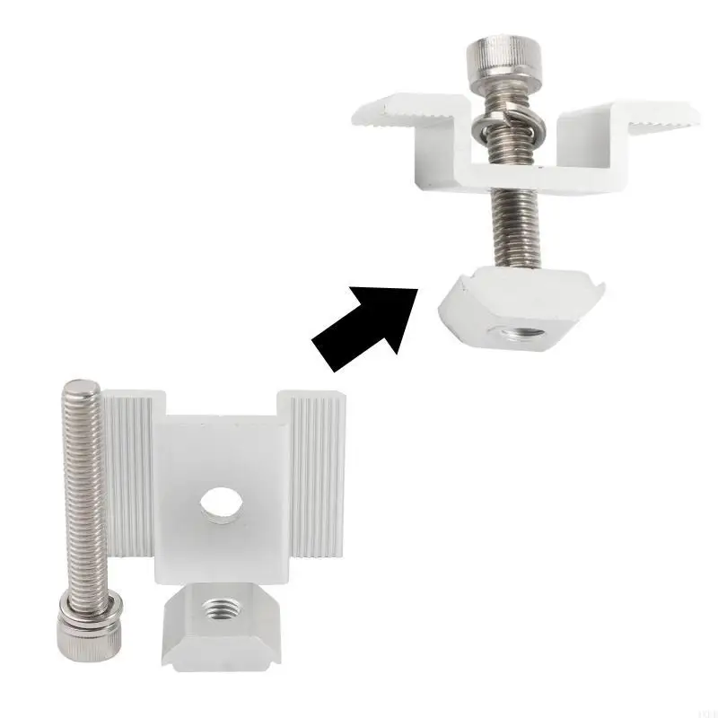

4XFD 12 Pcs Aluminum Alloy Solar Panel Clamps Solar Panel Mounting Bracket Clamp Photovoltaic Mounting Bracket Durable