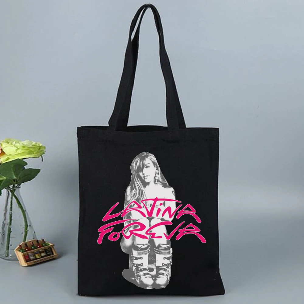 2025 Karol G TROPICOQUETA Merch حقيبة قماش قنب التسوق قماش حقيبة تسوق حقيبة المتسوق المشجعين هدية