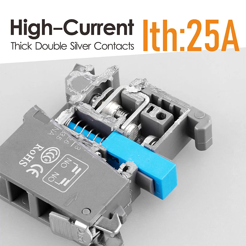 LB22SA2 metal emergency stop button switch High current with light Red green 24V self-locking XB2-BA31/42