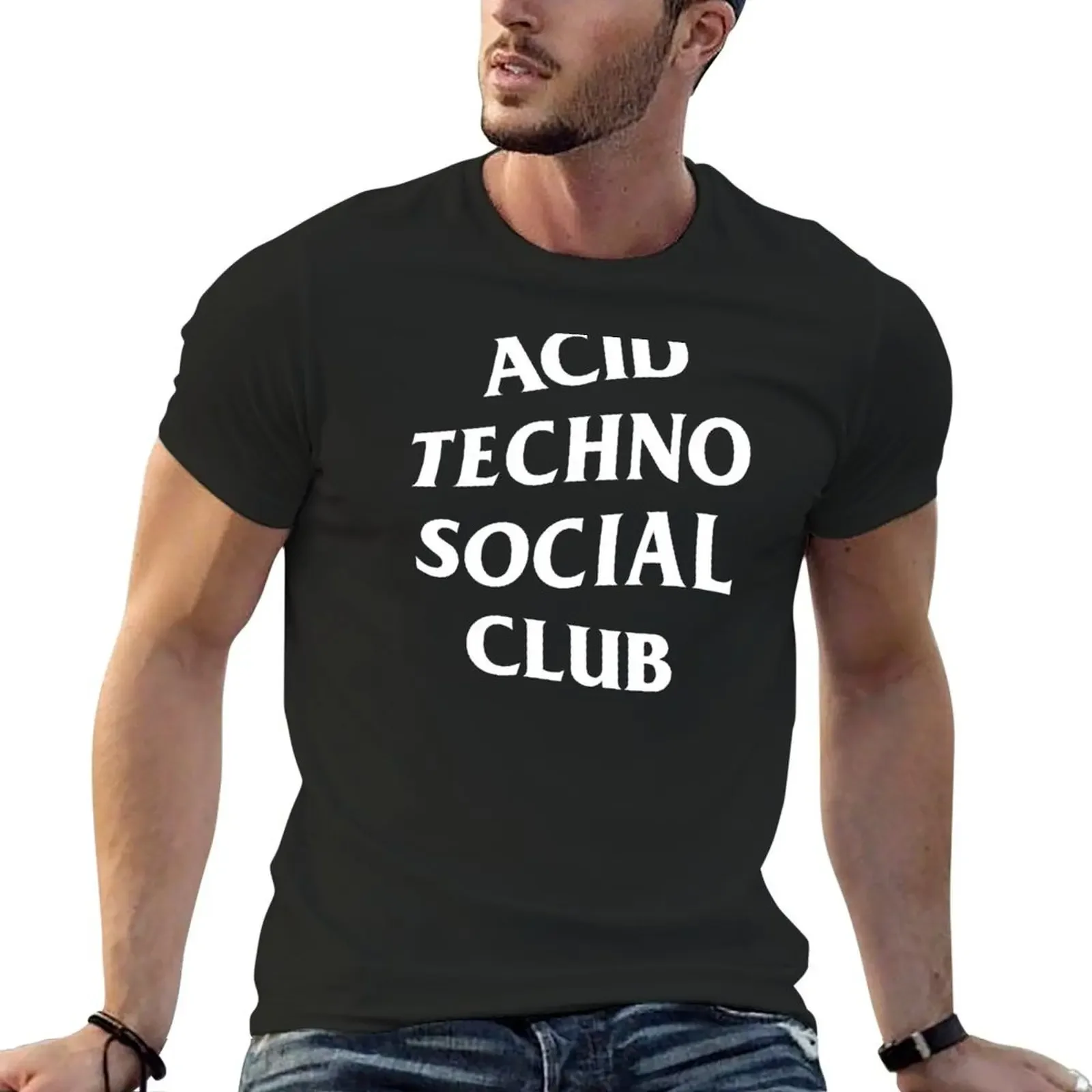 Acid Techno Social Club T-Shirt cheap stuff graphic shirts blanks plus size men clothing