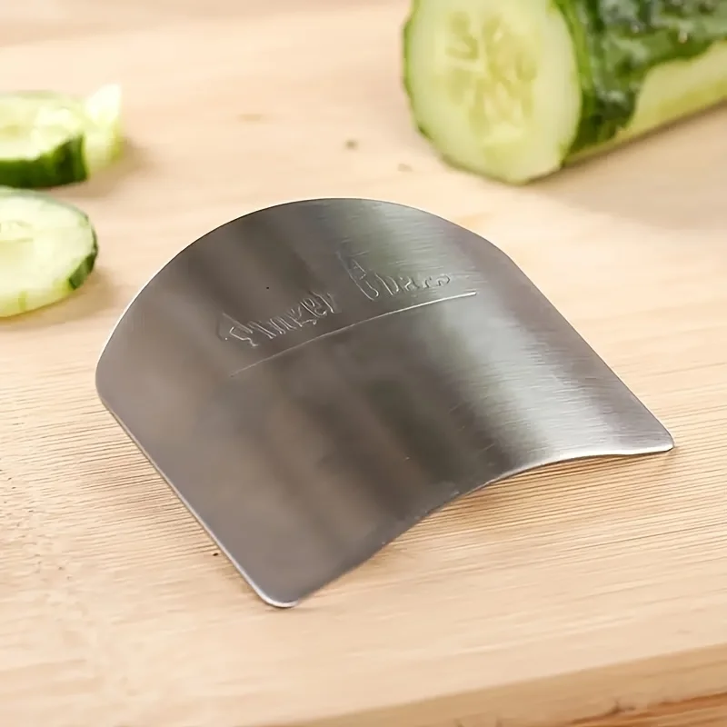 Stainless Steel Vegetable Cutting Finger Guard - Premium Kitchen Hand Protector for Restaurants & Home Cooks - Ergonomic Design