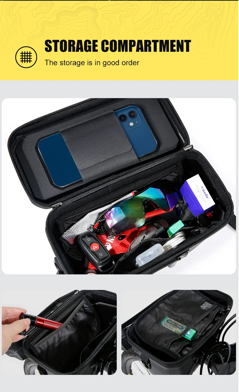 WILD MAN BBG106 Fahrrad Lenkertasche EVA Hartschale Touchscreen Handyfenster Regenschutz Schnellwechselhalterung für MTB und Rennrad – Detail 14