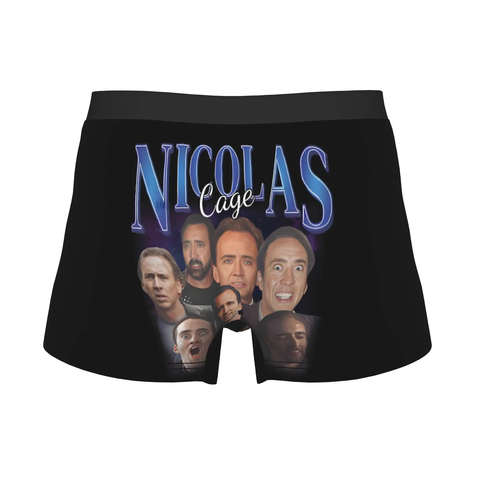 Vintage Nicolas Cage  Boxers Shorts Men's Portrait  Briefs Underwear Funny Underpants