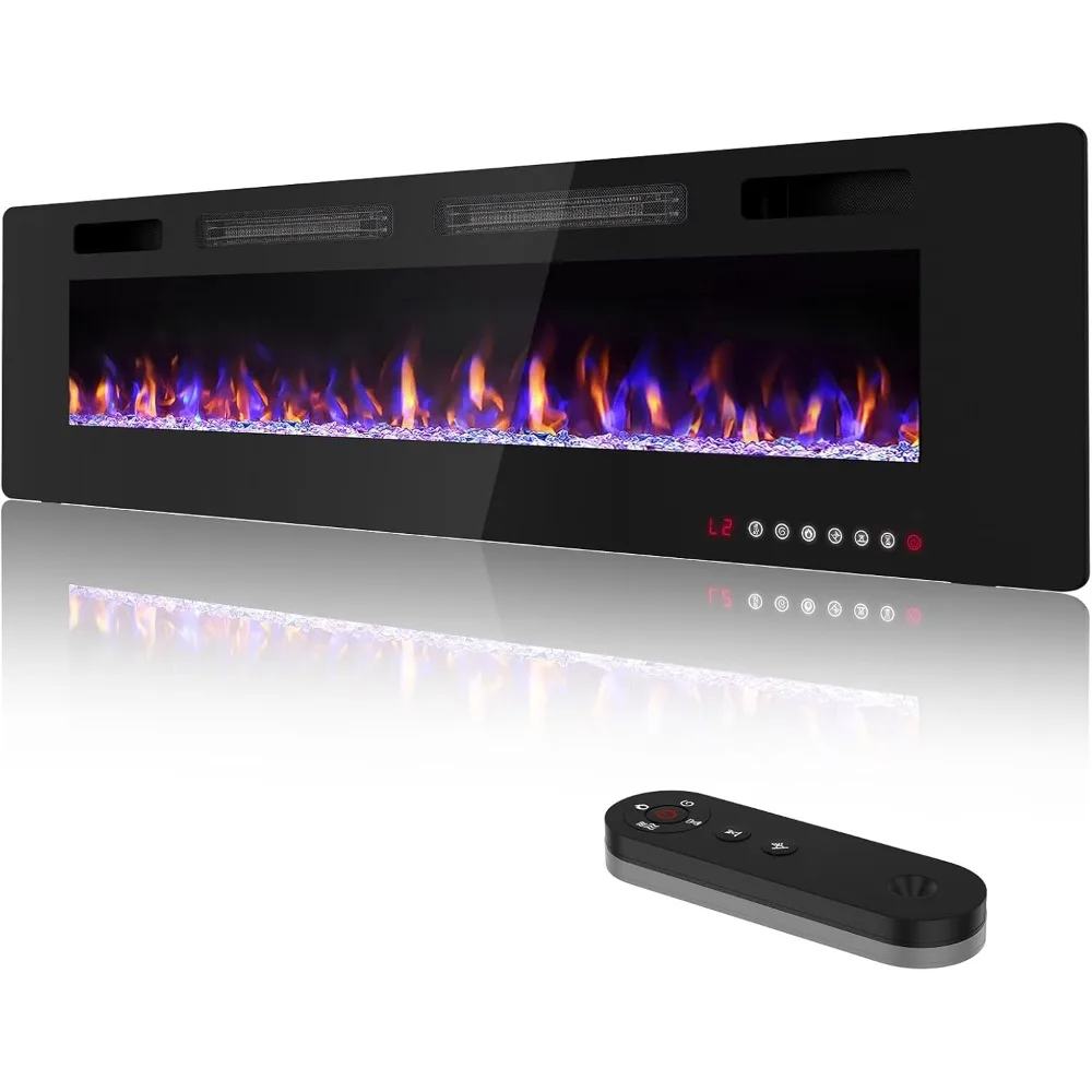 

72 inch Electric Fireplace Inserts and Wall Mounted with Remote Control & Touch Screen 1500W Fireplace Heater with Timer