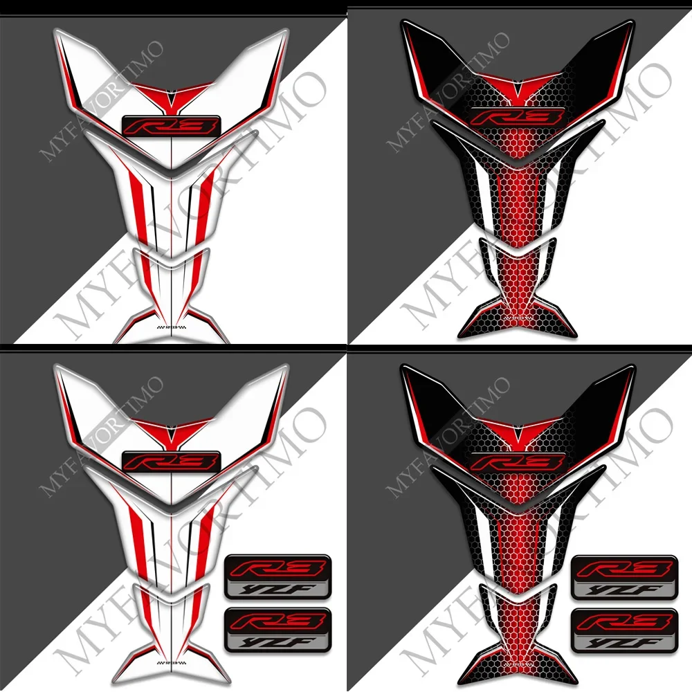 

Stickers Emblem Logo Tank Pad Decals Fuel Protector Motorcycle Gas Knee Kit Fairing For YAMAHA YZF R3 YZF-R3