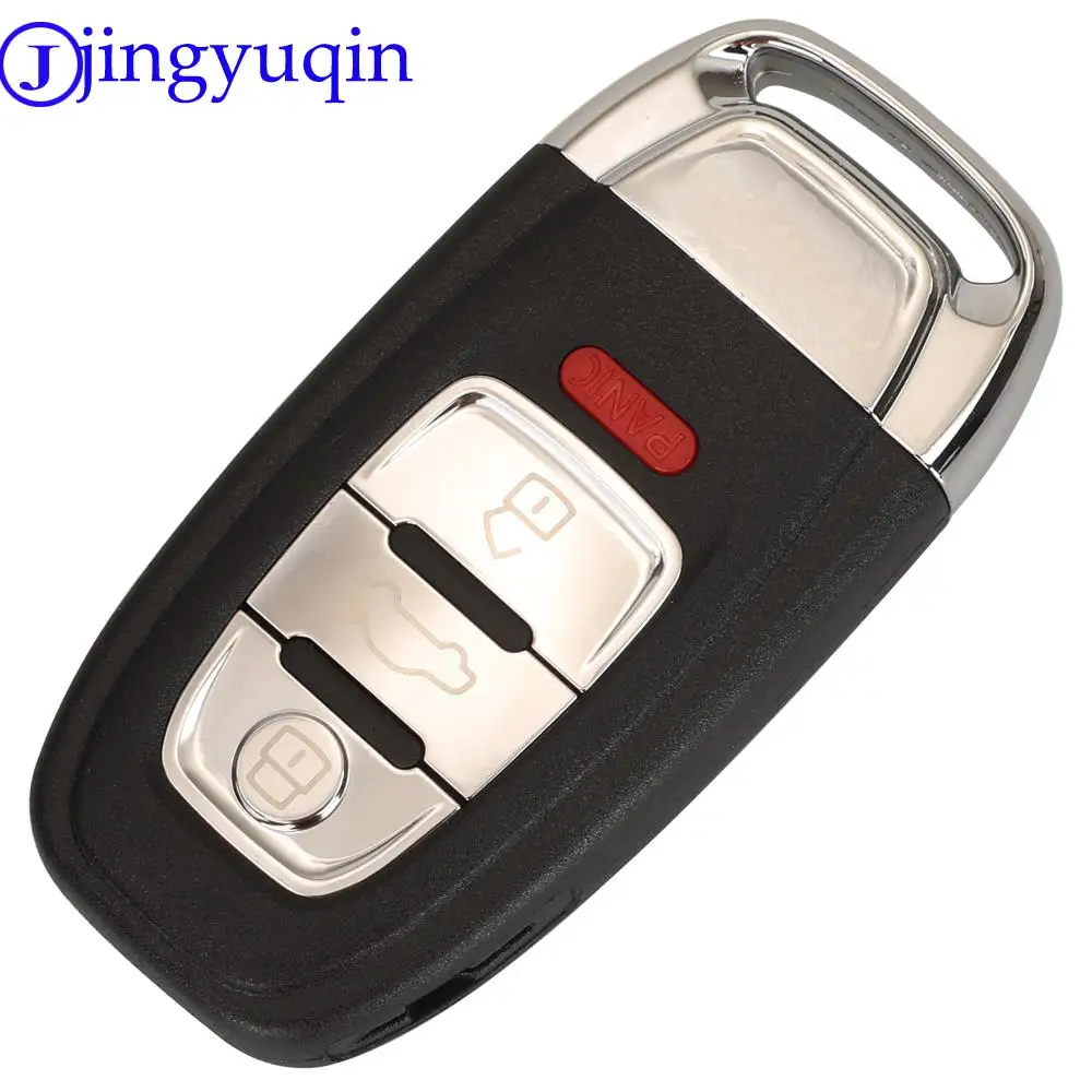 Jingyuqin 스마트 원격 자동차 키 쉘 커버 케이스 포브, 아우디 A4L A6L Q5 A5 754C / 754G 블레이드 포함, 3 버튼