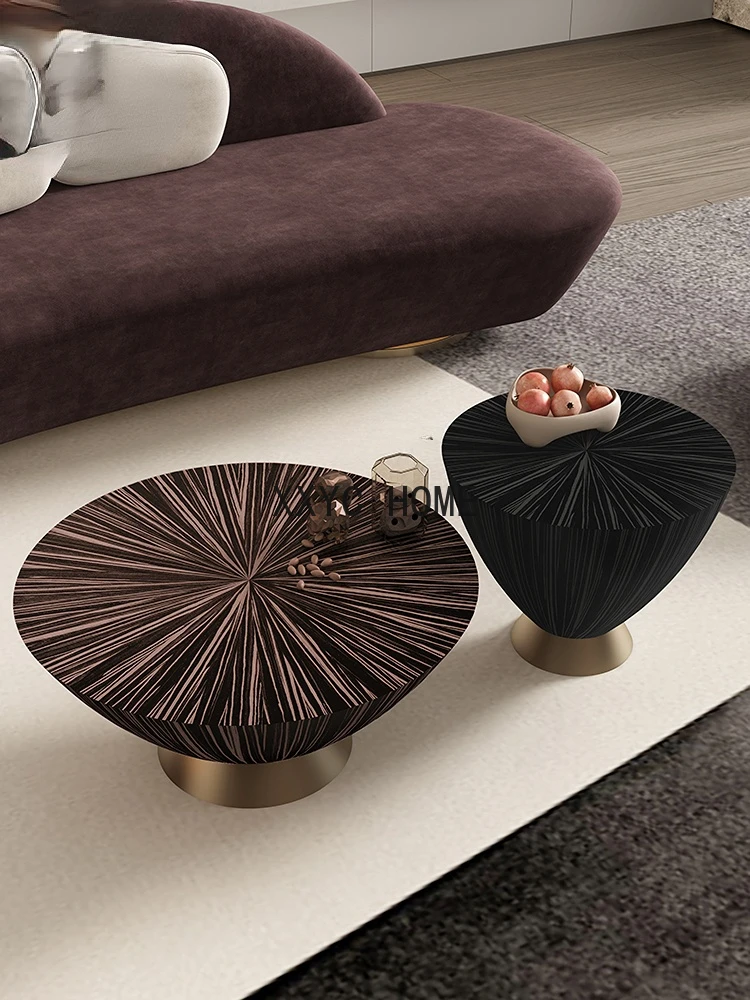 

Italian Round Tea Table Combination Light Luxury Modern Small Apartment Living Room Home Creative High Sense